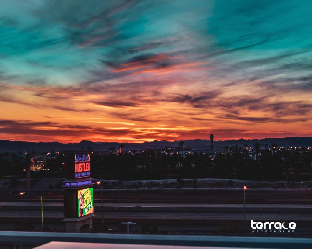 Early morning sunrise view from Terrace Afterhours rooftop club