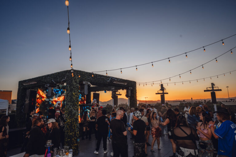 crowd enjoying underground house music party in Las Vegas