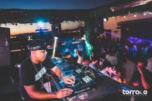 House music DJ peforming at Terrace Afterhours at dawn