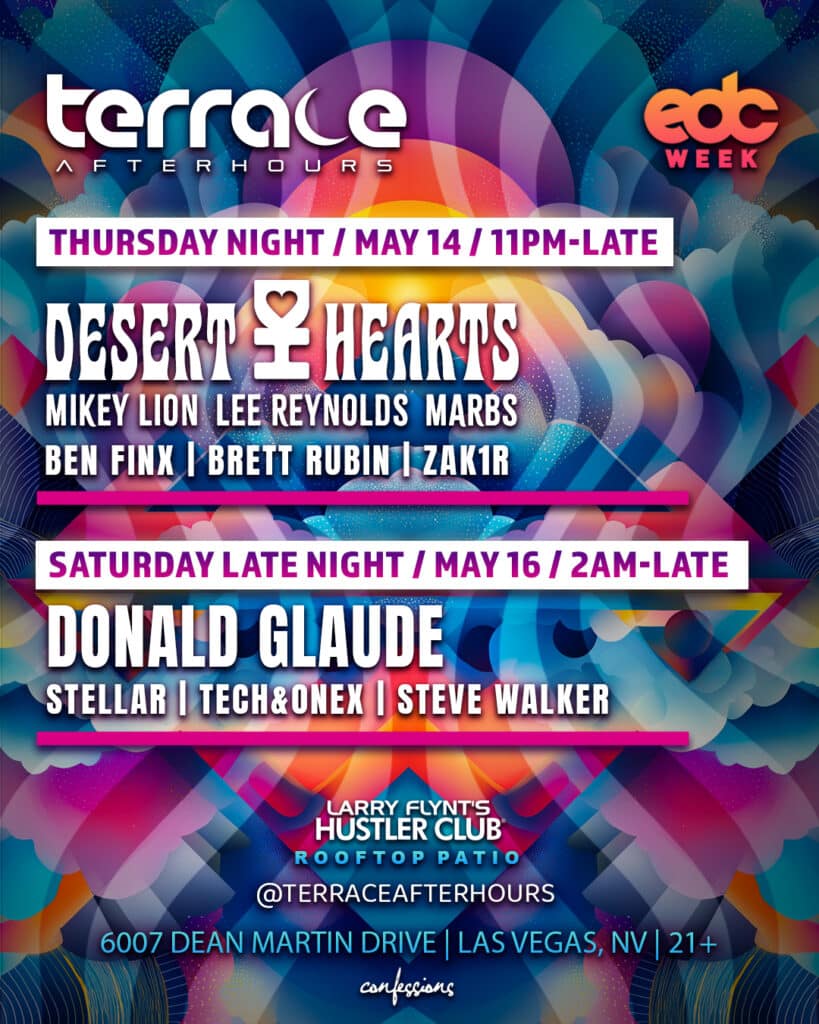 artwork for official EDC Week events at Terrace Afterhours nightclub 2026